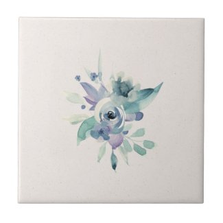 Blue and Teal Flower Accent Custom Background