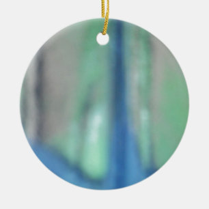 Blue and teal green sea glass ceramic ornament