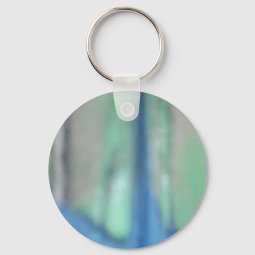 Blue and teal green sea glass keychain