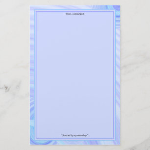 Blue and Teal Line Borders Personalized Stationery