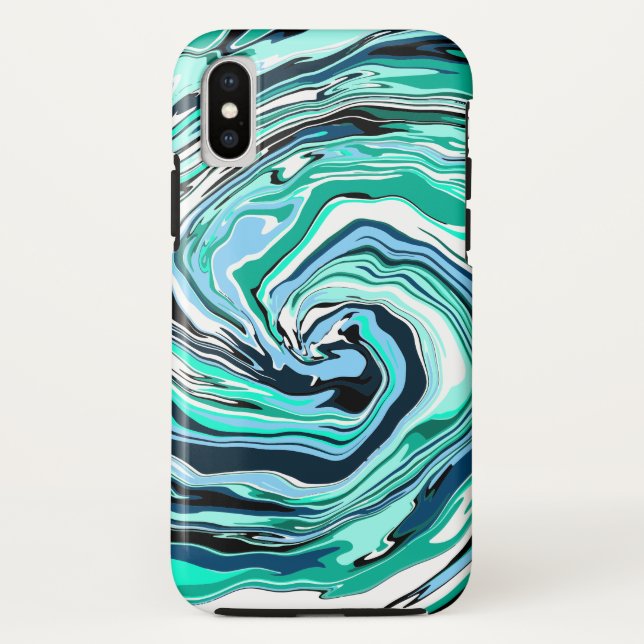 Blue and /teal Marble Swirls  Case-Mate iPhone Case (Back)