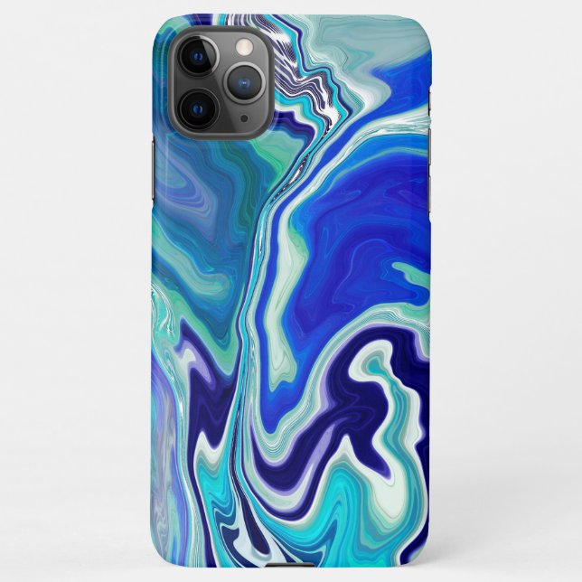 Blue and Teal Marble Waves iPhone Case (Back)