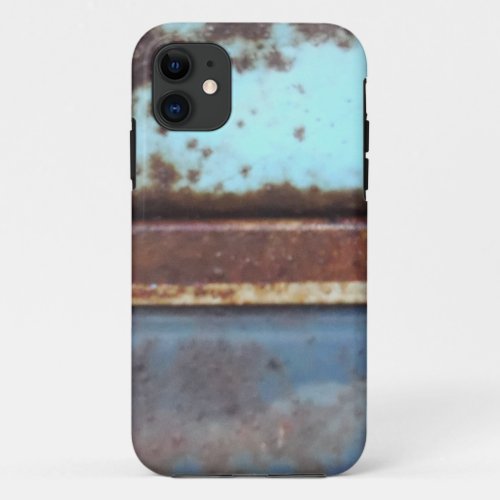 Blue and teal rusty truck close_up iPhone 11 case