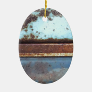Blue and teal rusty truck close-up ceramic ornament
