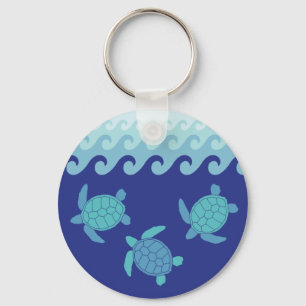 Blue and Teal Sea Turtle Keychain