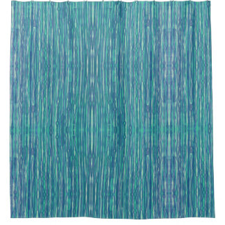 Blue and teal shower curtain