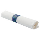 Blue and Teal Snow Paper Napkin Band (Angled)