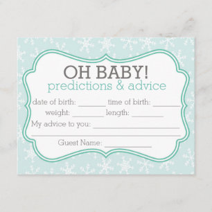 Blue and Teal Snowflakes Predictions & Advice Card