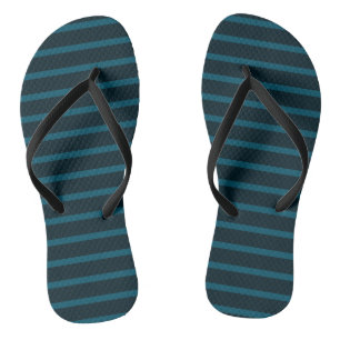 Blue and Teal Stripes Flip Flops