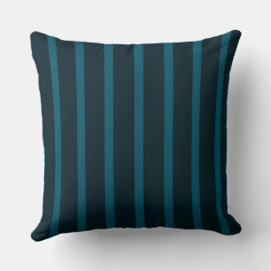 Blue and Teal Stripes Throw Pillow