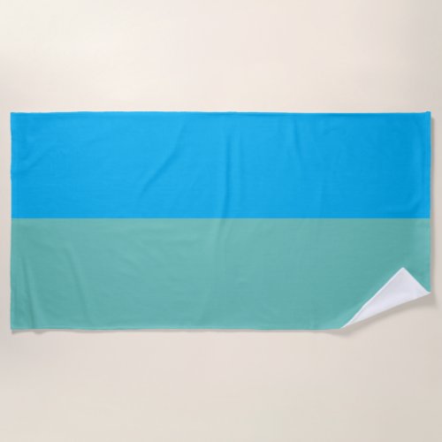 Blue and teal thick stripe two tone beach towel