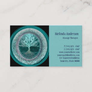 Blue and Teal Tree of Life Business Card