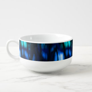 Blue and Turquoise Abstract Soup Mug