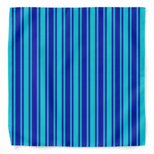 Blue and turquoise candy stripes bandana