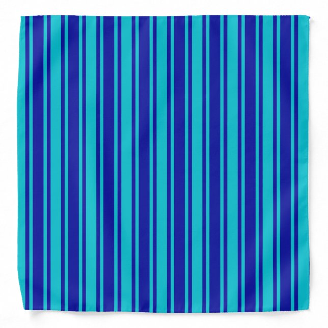 Blue and turquoise candy stripes bandana (Front)