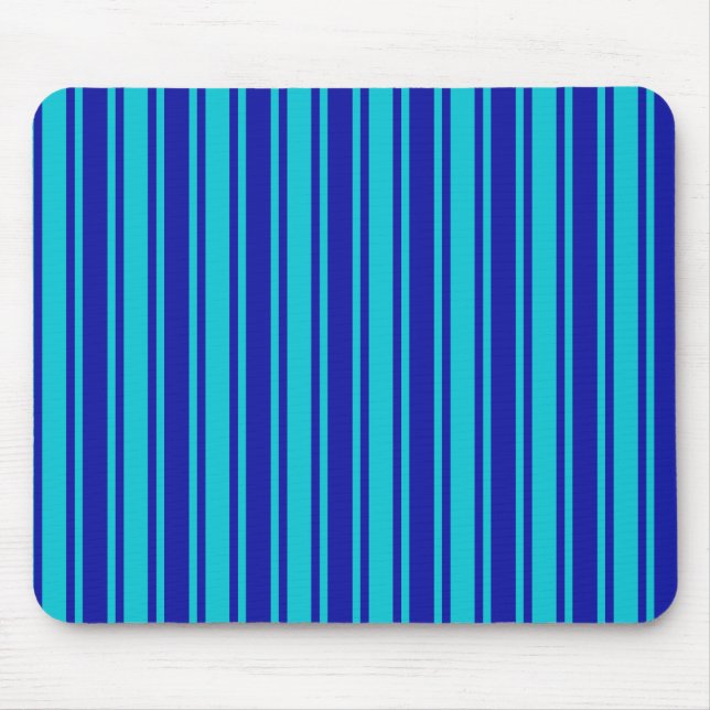 Blue and turquoise candy stripes mouse pad (Front)
