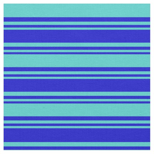 Blue and Turquoise Lines/Stripes Pattern Fabric