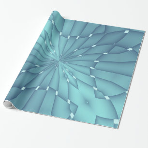 Blue and Turquoise Metallic Star Wrapping Paper
