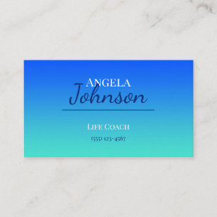 Blue and Turquoise Ombre Business Card