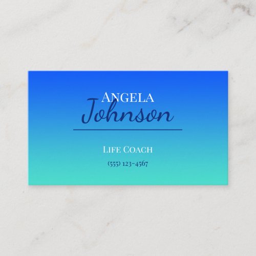 Blue and Turquoise Ombre Business Card