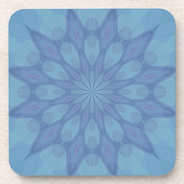 Blue and Turquoise Pattern 2 Drink Coaster (Front)