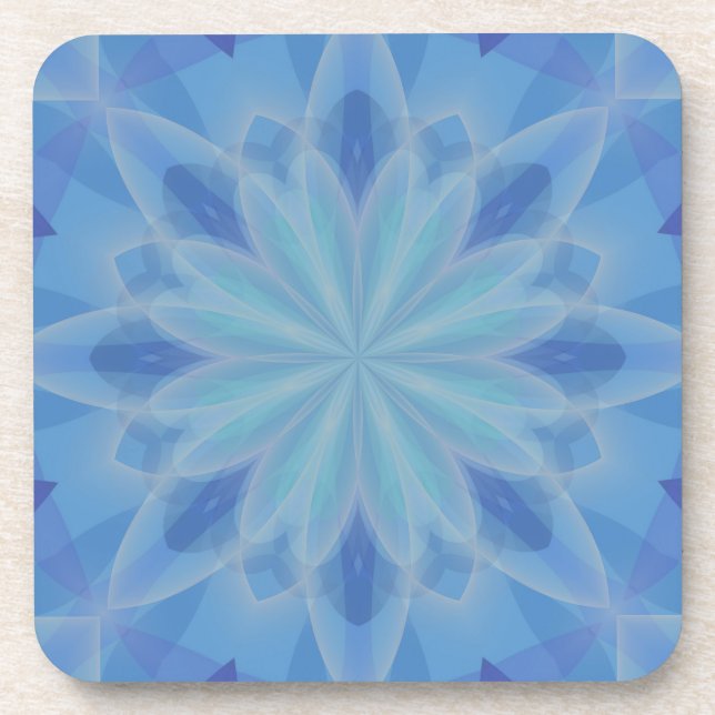 Blue and Turquoise Pattern 5 Beverage Coaster (Front)