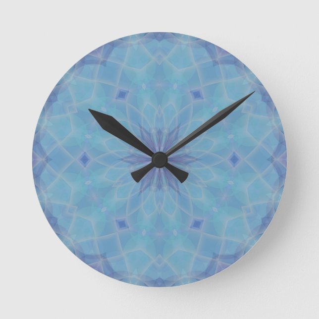 Blue and Turquoise Round Clock (Front)