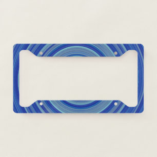 Blue and turquoise spiral license plate frame