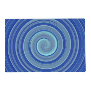 Blue and turquoise spiral placemat
