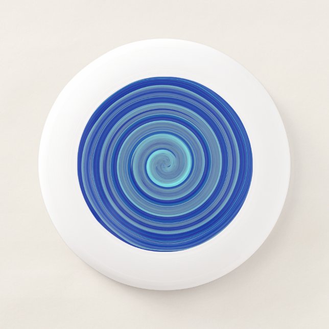 Blue and turquoise spiral Wham-O frisbee (Front)