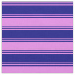 [ Thumbnail: Blue and Violet Lined Pattern Fabric ]