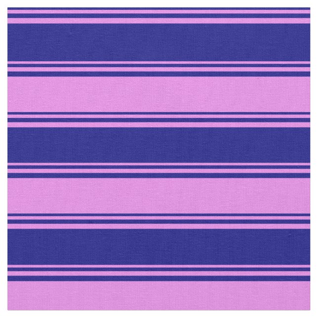 Blue and Violet Lined Pattern Fabric (Close Up)