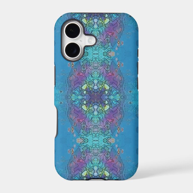 Blue and violet ocean impression iphone case (Back)