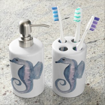 Blue and Violet Sea Horse Bathroom Set Blue and Violet Sea Horse Bathroom Set