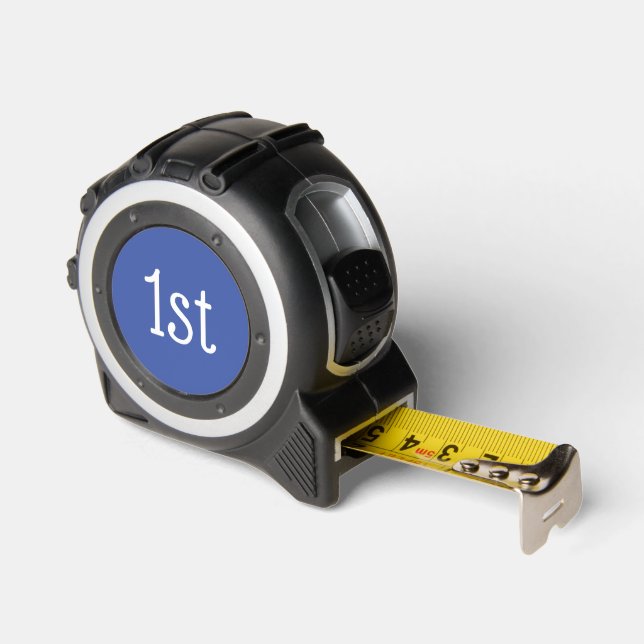 Blue and White 1st First Place Winner Award Tape Measure (Angle)