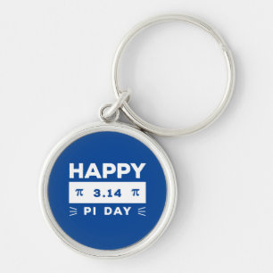 Blue And White 3.14 Happy Pi Day Keychain