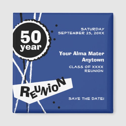 Blue and White 50 Year Class Reunion Magnet