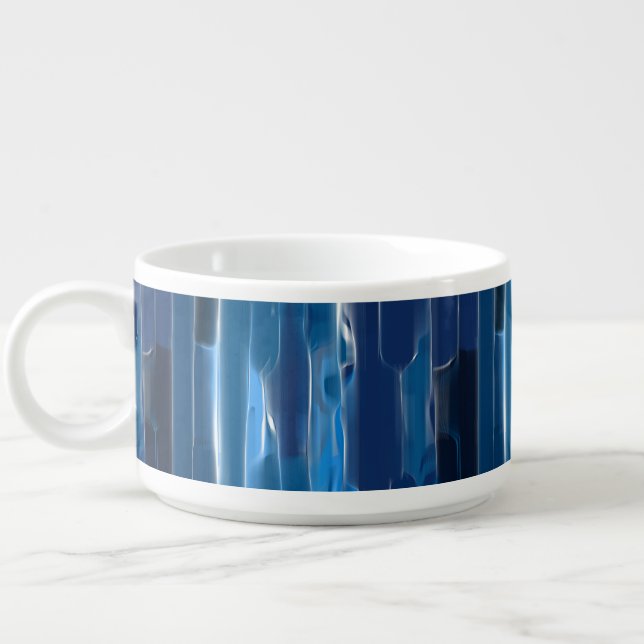 Blue and white abstract   bowl (Right)