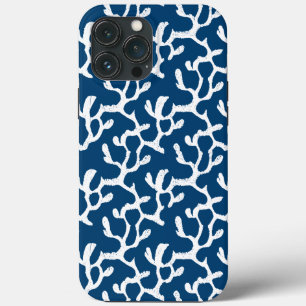 Blue And White Abstract Coral Repeating Pattern iPhone 13 Pro Max Case