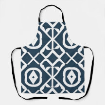 Blue and White Abstract Geometric Pattern