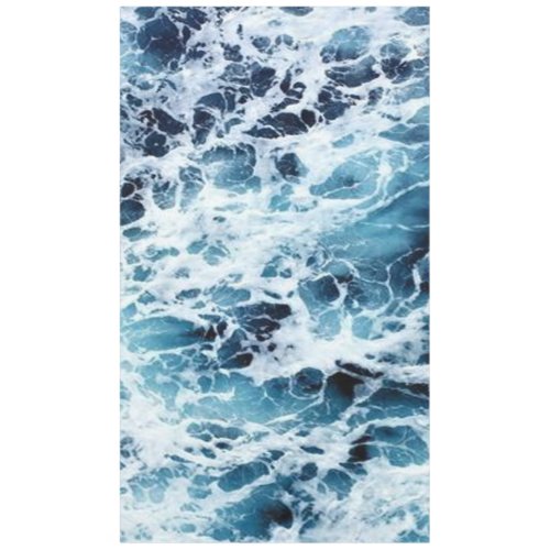 Blue And White Abstract Ocean Waves Tablecloth