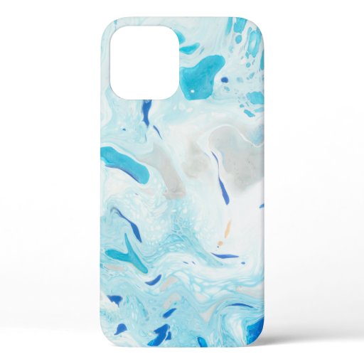 BLUE AND WHITE ABSTRACT PAINTING 3 iPhone 12 CASE