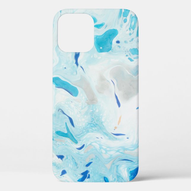 BLUE AND WHITE ABSTRACT PAINTING 3 Case-Mate iPhone CASE (Back)