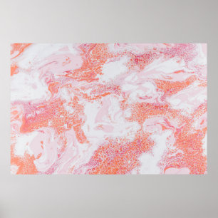 Blue and white abstract painting poster