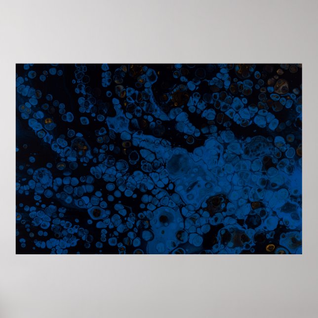 Blue and white abstract painting poster (Front)
