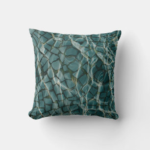 Blue and white abstract painting throw pillow