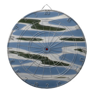 Blue And White Abstract Pattern Dart Board