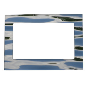 Blue And White Abstract Pattern Magnetic Frame