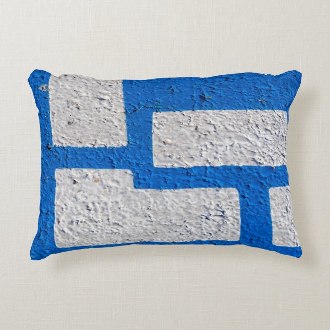 Blue and White Abstract Pillow (Front)