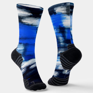 Blue and White abstract Socks